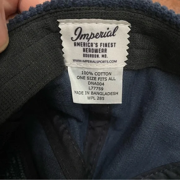 Blue Ribbed Corded Barstool Golf Adjustable Strap/Buckle Cap - Picture 10 of 11